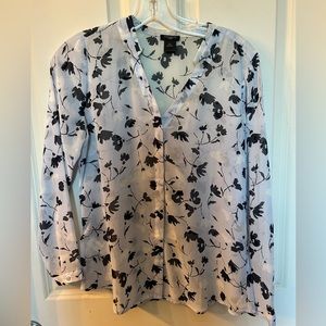 Sheer floral Ann Taylor blouse